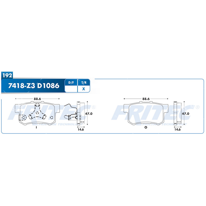 BALATA FRITEC TRAS CRV 05-16 RDX 10-18