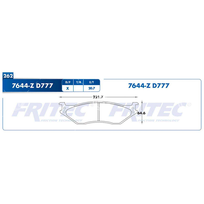 BALATA FRITEC DEL F-450 99-15F-550 99-15