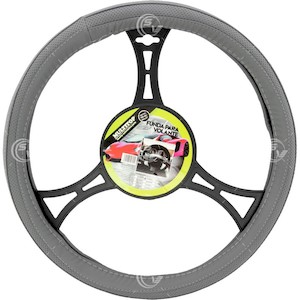 FUNDA VOLANTE PIEL GRIS CON CEJA FUNDA VOLANTE PIEL GRIS CON CEJA