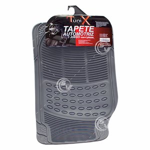 TAPETES HULE GRUESO JUEGO 4 PIEZAS GRIS TAPETES HULE GRUESO JUEGO 4 PIEZAS GRIS