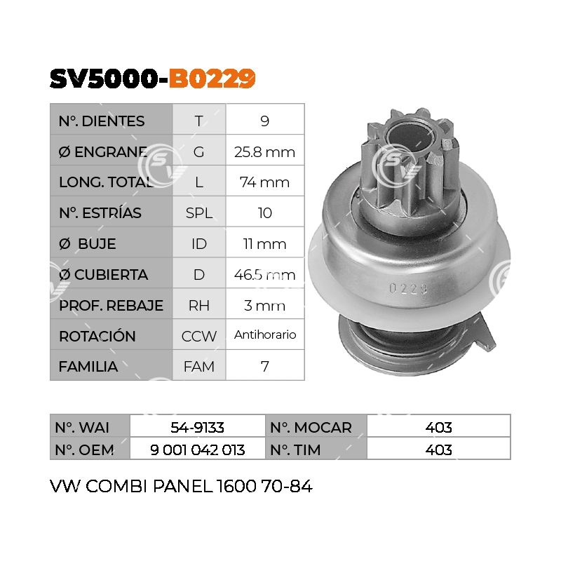 BENDIX ZEN BOSCH 403 COMBI 1600 70-84 9D