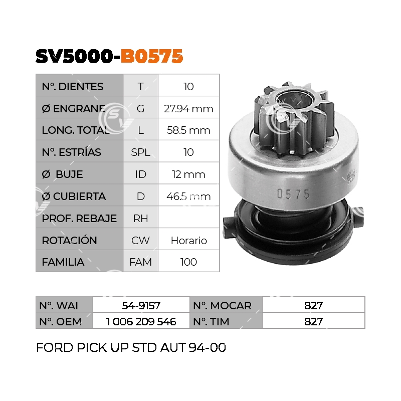 BENDIX ZEN BOSCH 827 PICK UP 94-00 10D