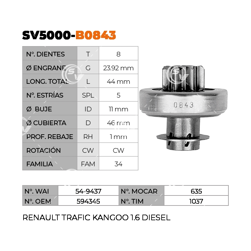 BENDIX ZEN VALEO 635 KANGOO 1.6L 8D