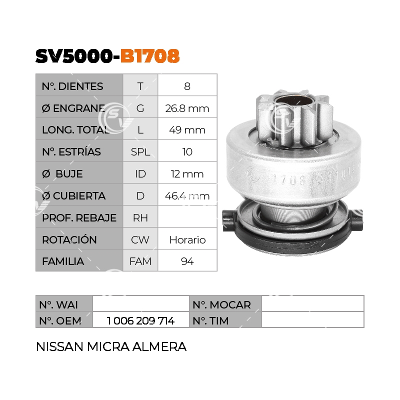 BENDIX ZEN BOSCH NISSAN MICRA ALMERA 8D