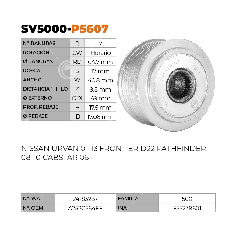 POLEA CLUTCH ZEN MITSUBISHI URVAN 01-13